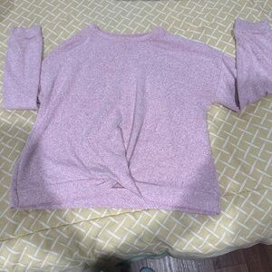 M&S Pink Soft Shirt, Ages 10-11 years, Small pink dot stain on sleeve.
